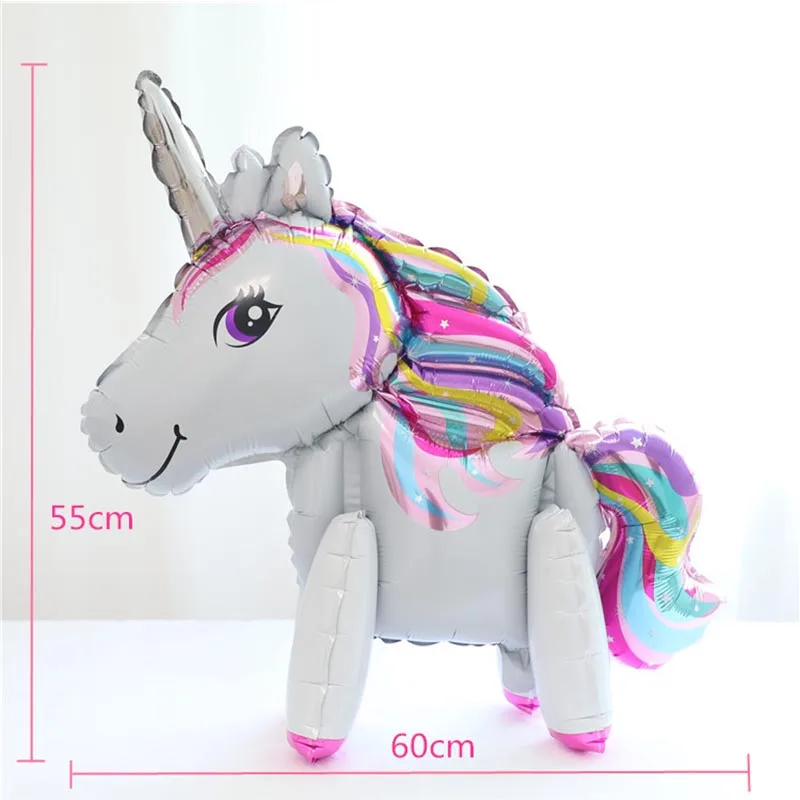 1 шт. 3D DIY милые воздушные шары из фольги с радугой и единорогом розовые синие
