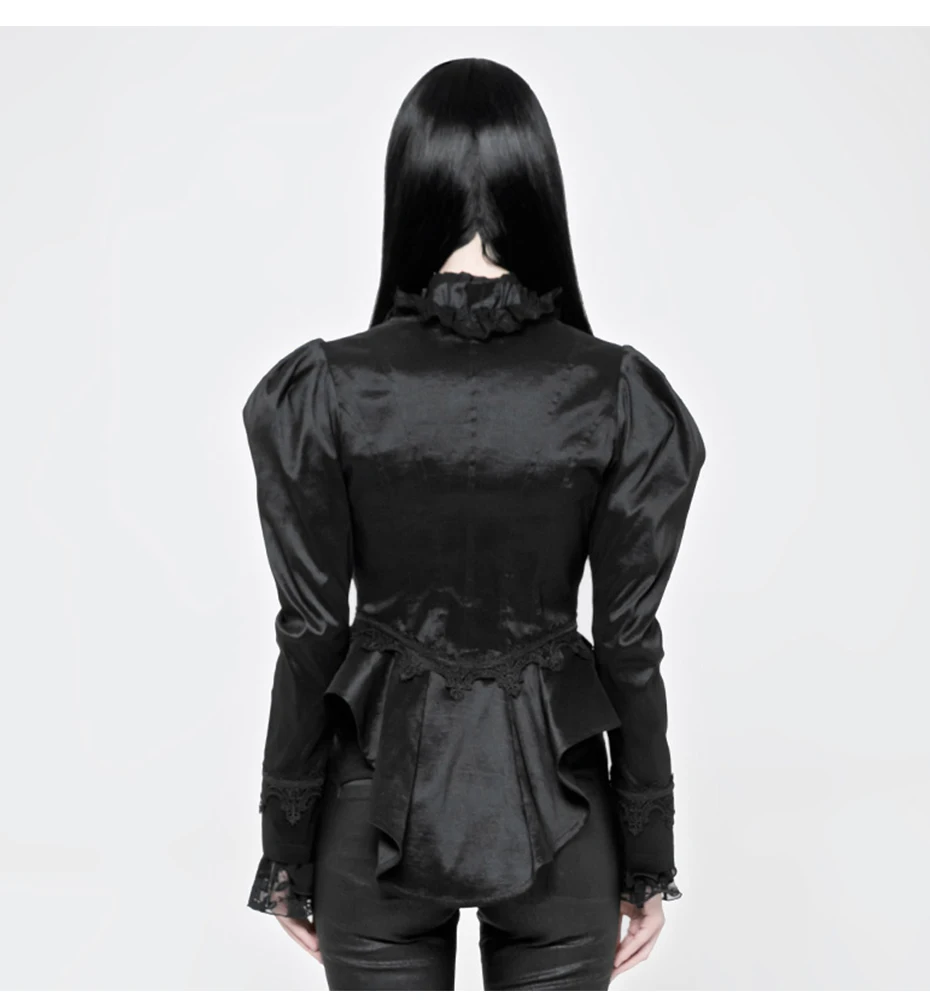 Панк рейв Готический Ретро Королевский великолепный кружевное платье с цветочным рисунком Короткое пальто большой V воротник нерегулярных листьев лотоса край женский Хэллоуин вечерние топы