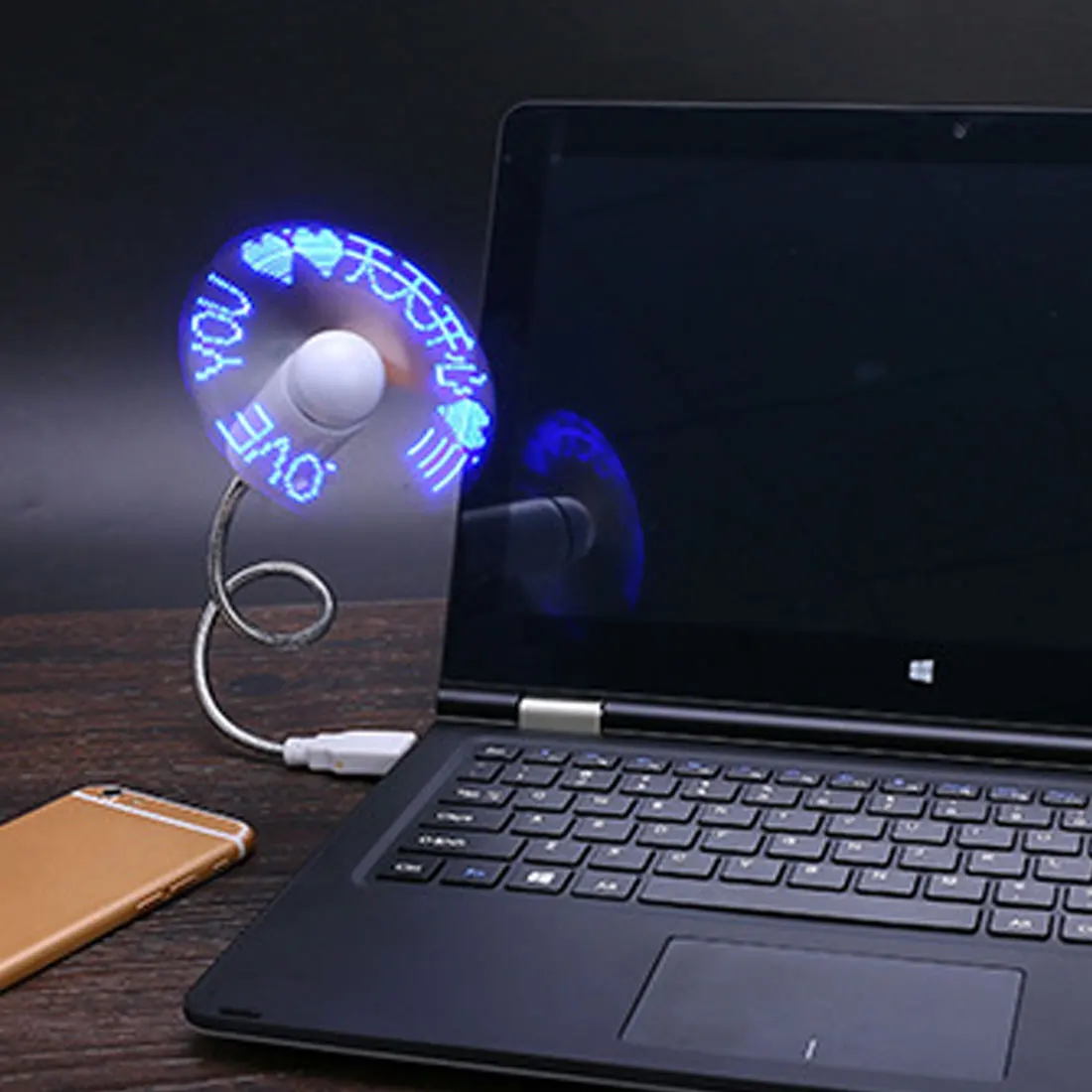DIY программируемый вентилятор гибкий usb светодиодный USB гаджеты FanLight может перепрограммировать любые текстовые слова рекламные персональные сообщения