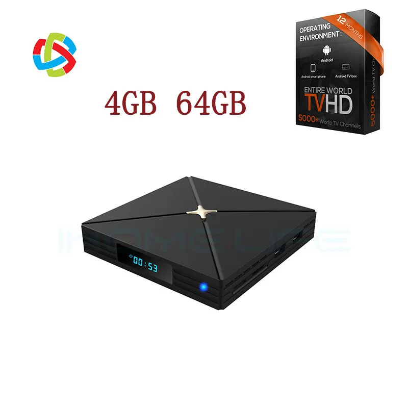 64G with 1 Year IPTV ТВ приставка XiPu industry YSE Android 9,0 RK3328 4 ГБ 32 ГБ 64 Гб OS9.0 IP ТВ приставка с клавиатурой i8 BT4.1 2,4/5,8G wifi Смарт ТВ приставка - Цвет: 64G with 1 Year IPTV