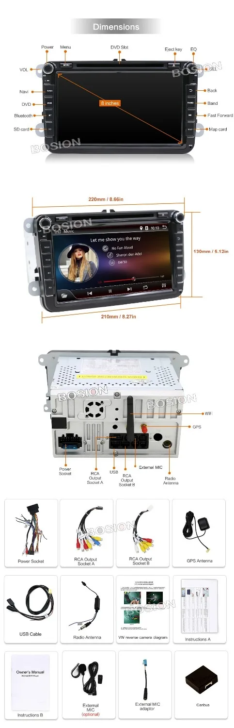 Бесплатная доставка четырехъядерный Android 7 1 автомобильный dvd для VW Golf mk6 5 Polo Jetta