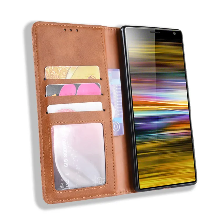 Новинка, для sony Xperia 10/10 Plus, чехол, кошелек, флип, стильный, винтажный, кожаный, чехол для телефона, для sony Xperia 10 Plus, с фоторамкой