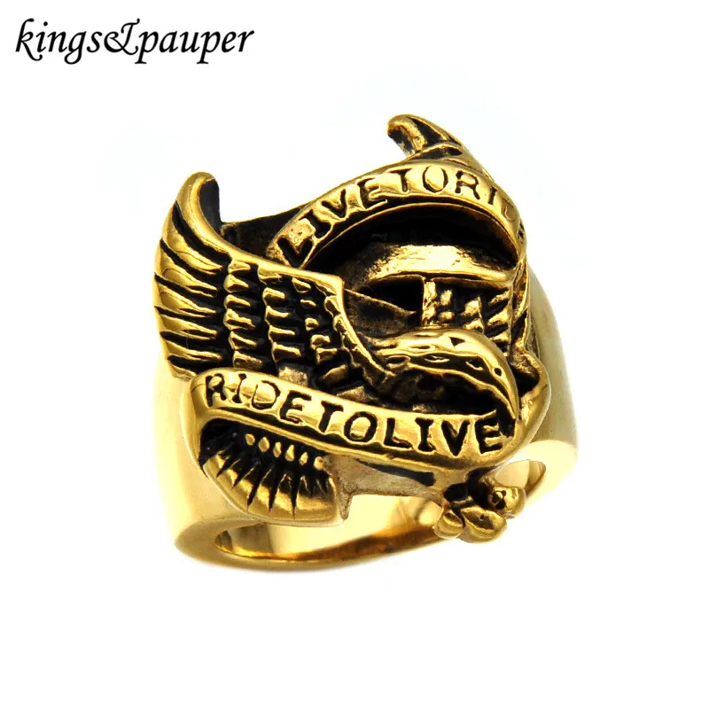 Хип хоп классический Двигатель Байкер Для мужчин кольцо Нержавеющая сталь жить