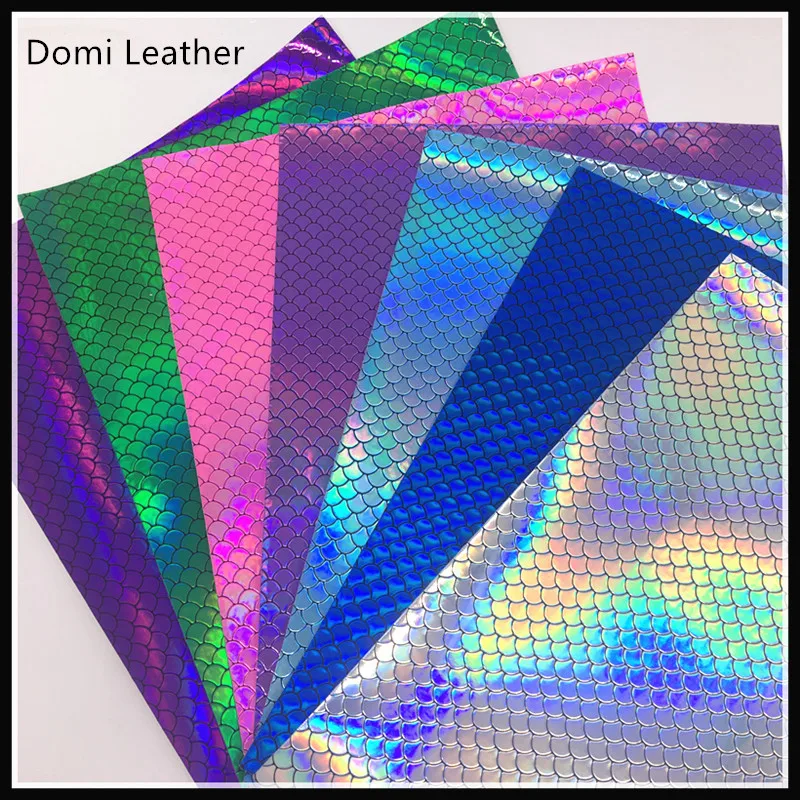 (DM6024) рыбья чешуя русалка ткань из искусственной кожи для банта сделай сам|faux leather