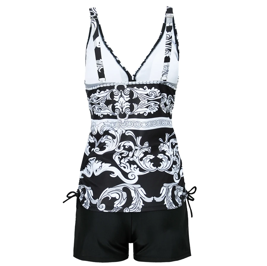 Женский купальник танкини из двух частей с принтом винтажная пляжная одежда
