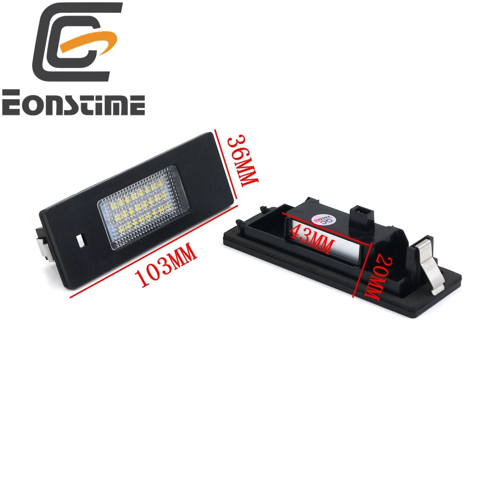 Автомобисветильник светодиодный номерной знак Eonstime 2 шт. 12 В 6500K 3528 SMD фотолампа