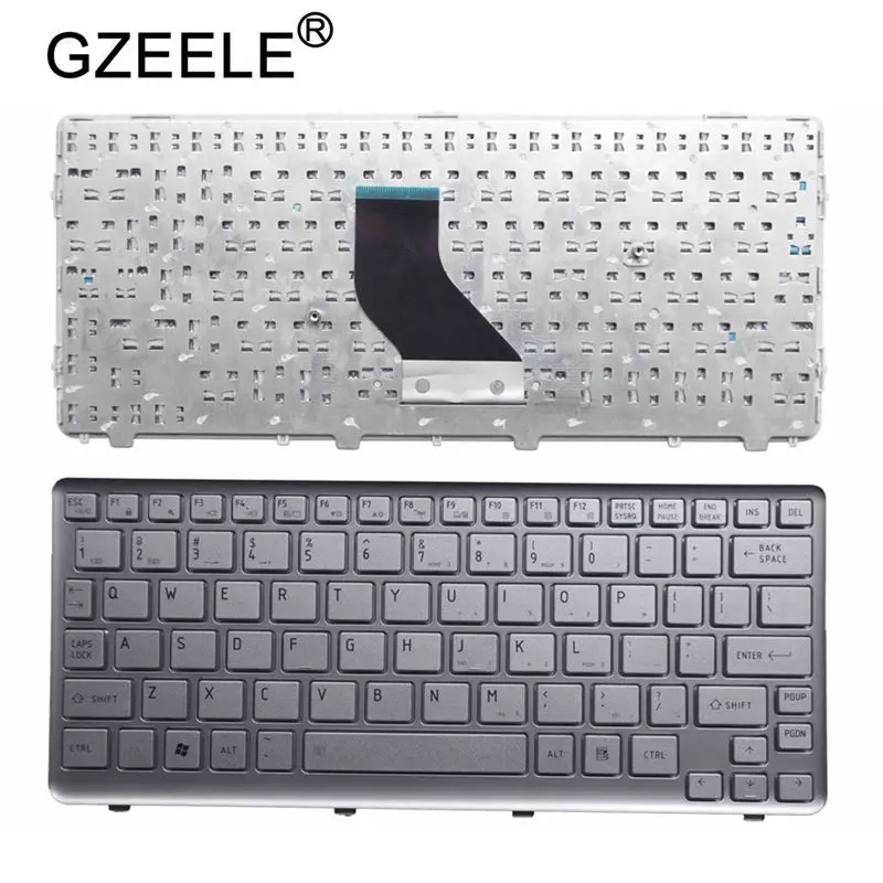 

GZEELE NEW US laptop keyboard FOR Toshiba Satellite T210 T215 T210D T200 T215D T210-01B T210-02R Keyboard Replacement Silver US