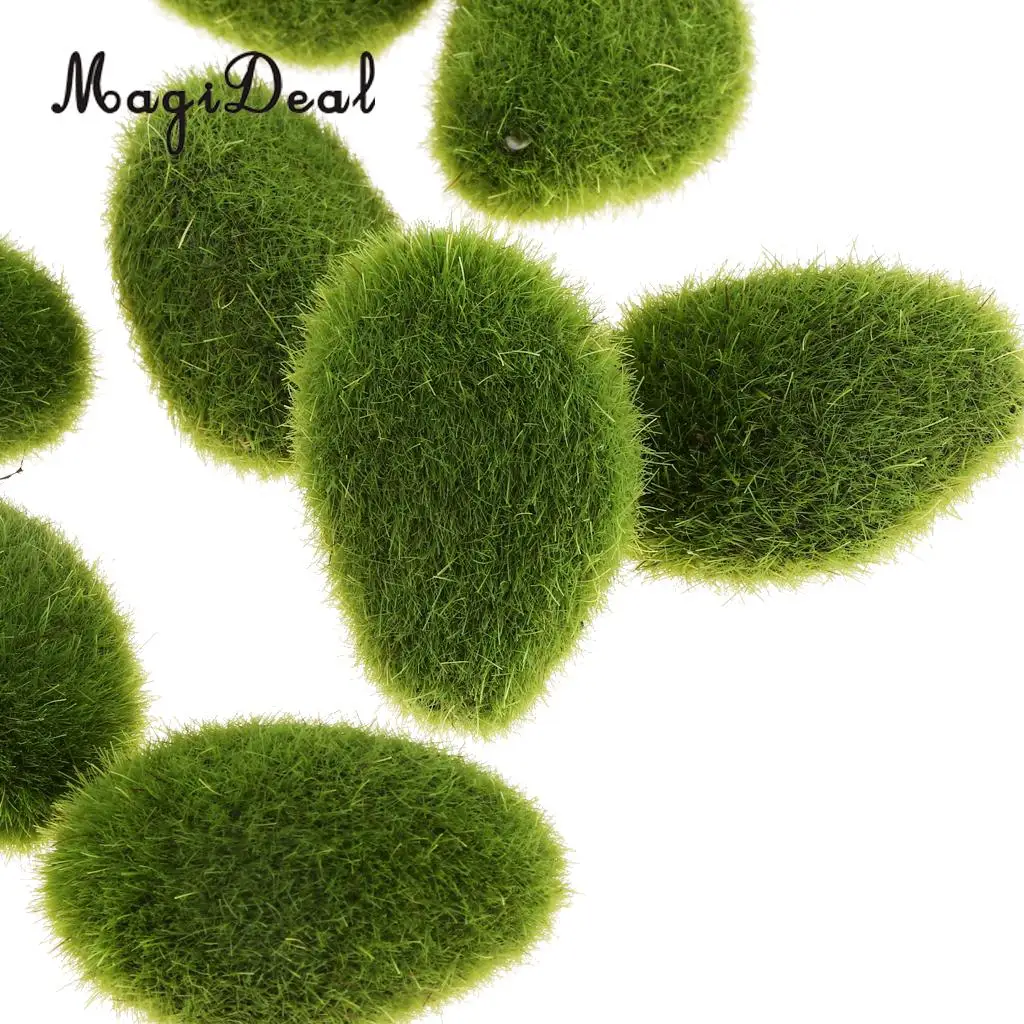 10 шт Искусственные декоративные камни покрытые мхом мяч моделирование