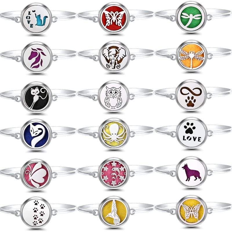 Магнитный браслет медальон из нержавеющей стали с диффузором эфирных масел для