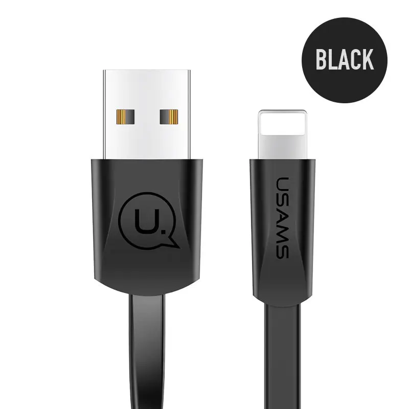 Black USAMS 3 шт./упак. для светильник USB кабель для передачи данных для iPhone 6 кабель, usb-кабель для синхронизации данных для iPhone X, 8, 7, 6, 5S se 2A Кабель зарядного устройства - Цвет: Black