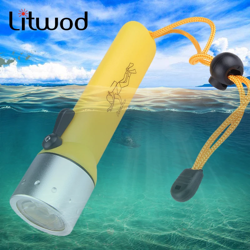 Litwod D506Z90+ Дайвинг светодиодный фонарик 2000LM CREE XP-G Q5 светодиодный водонепроницаемый подводный фонарик лампа