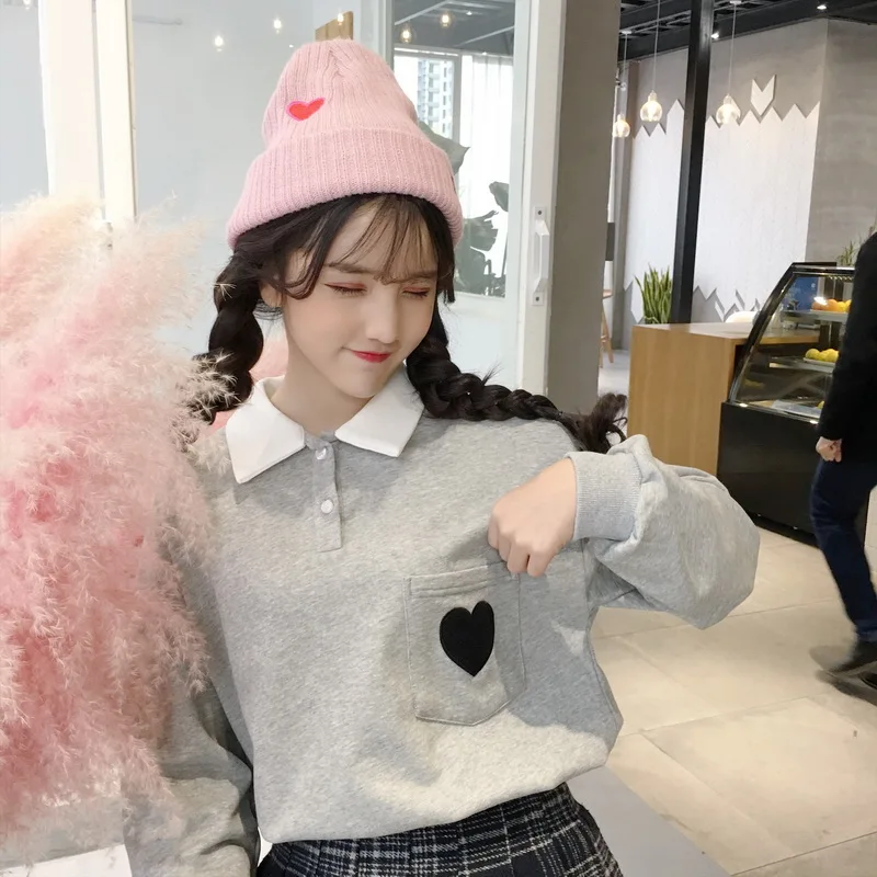 Хлопка мило любовь с вышивкой для девочек Футболка Harajuku Модные свободные