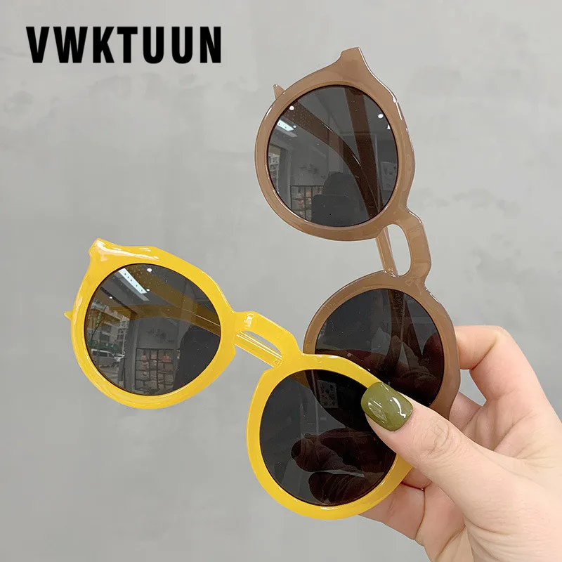 

VWKTUUN Round Sunglasses Women Fashion Jelly Color Female Lady Luxury Shades UV400 Vintage Points Sport Driving Eyewear