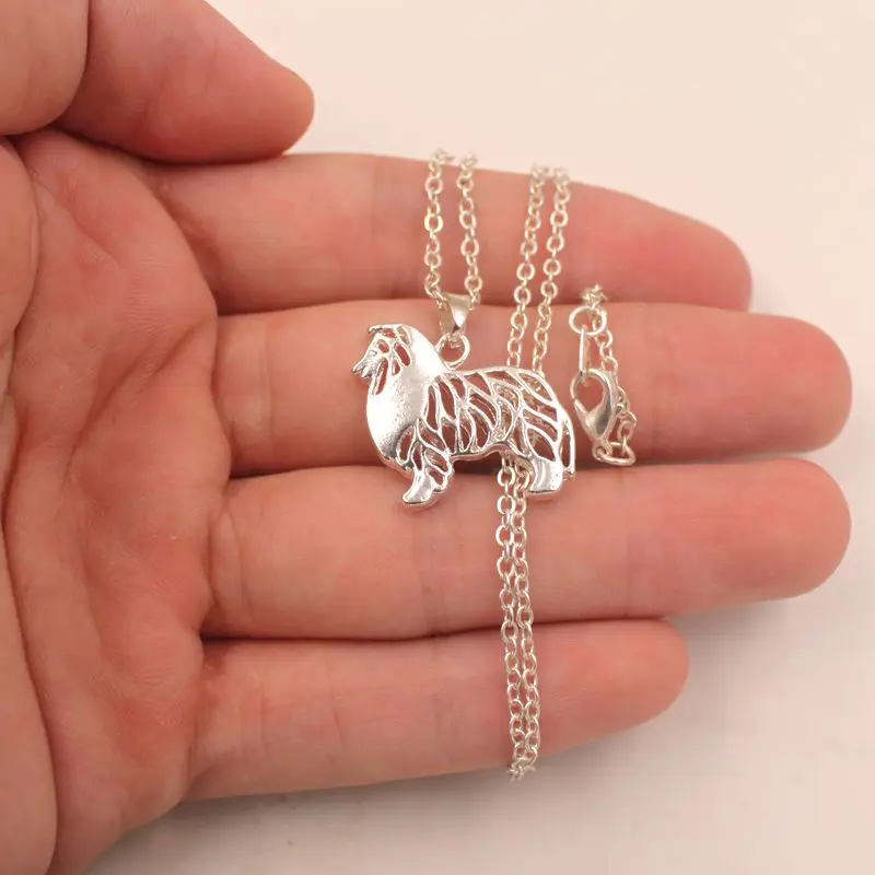 Новые милые шелти ожерелье собака животное кулон покрыто золотом серебром