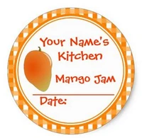 1 5inch add your name mango jam canning jar lid stickers