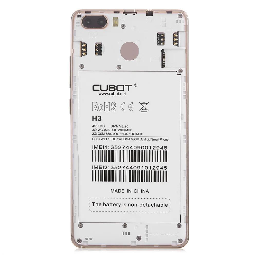 Оригинал CUBOT H3 6000 мАч 4 г мобильного телефона 13MP Android 7 0 MTK6737 ядра 3 ГБ + 32 5