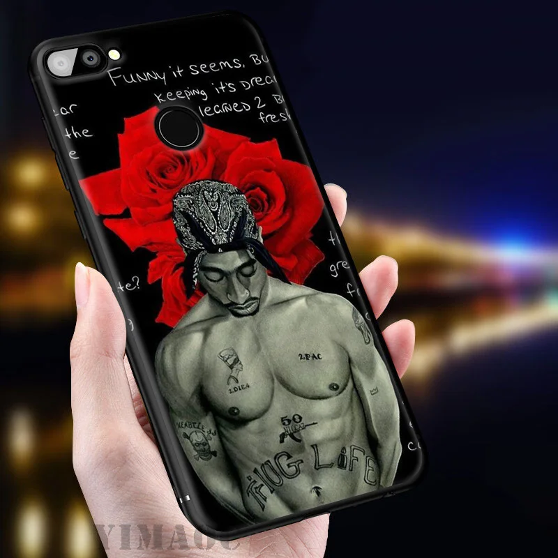 YIMAOC 2pac Tupac Rapper Soft Case for Huawei Honor View 20 10 8X 8 8C 6A 7A 7X 7C Lite Pro Y9 Y7 Y6 Prime 2018 2017 |