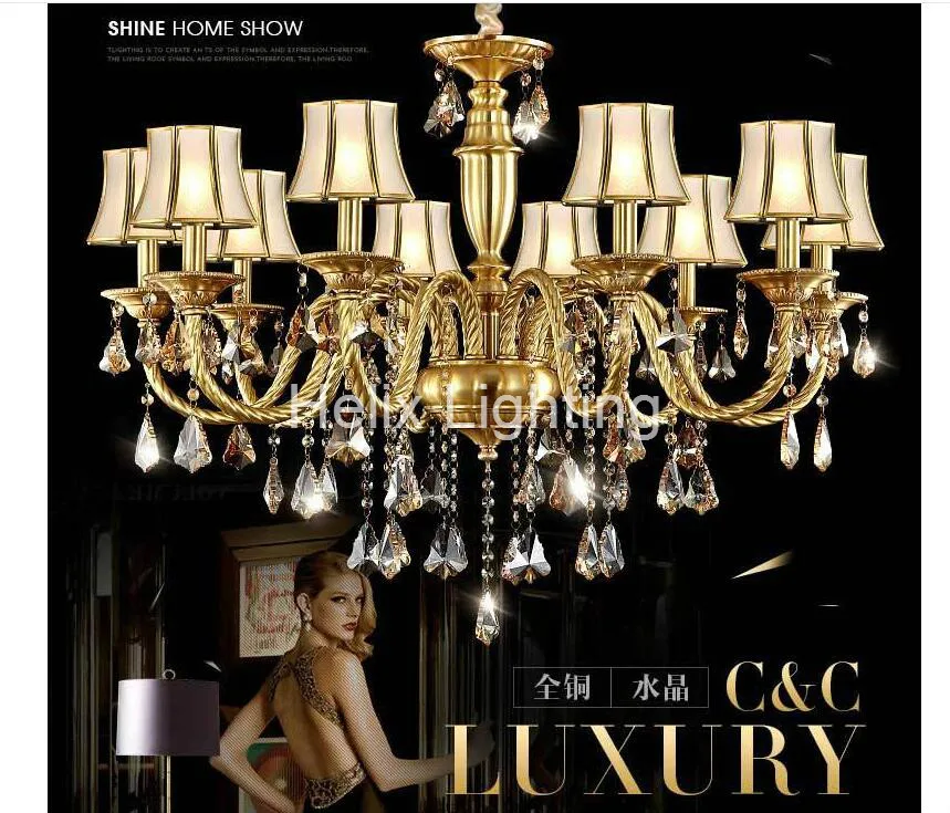 Новинка светодиодная Подвесная лампа из латуни винтажная люстра античной всего