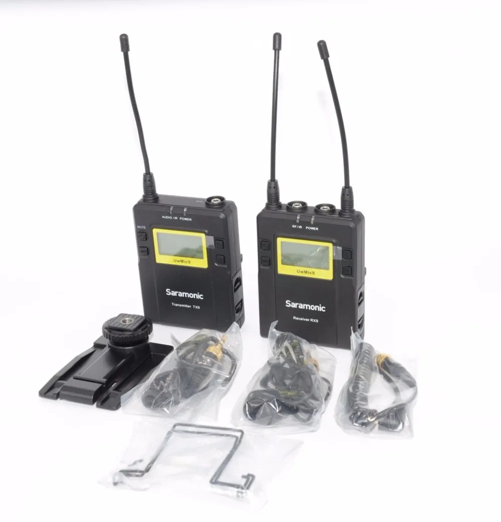 Saramonic UwMic9(RX9+ TX9) вещание UHF Беспроводной петличный микрофон система для Dslr камеры микрофон для видеокамер Микрофон Canon