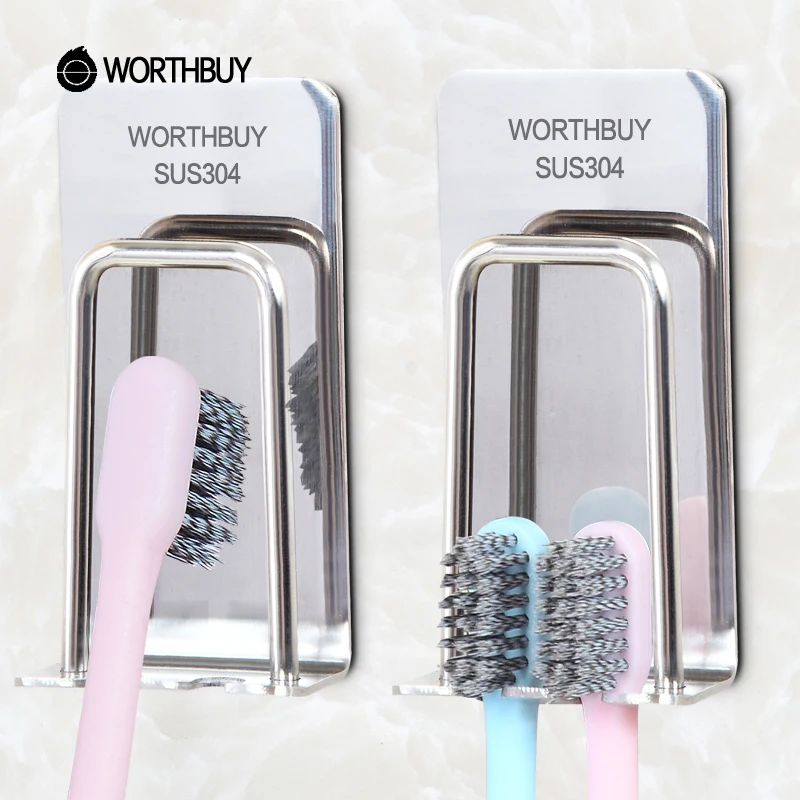WORTHBUY креативный держатель для зубной щетки 304 из нержавеющей стали держатель зубной щетки настенный держатель для зубной пасты аксессуары для ванной комнаты