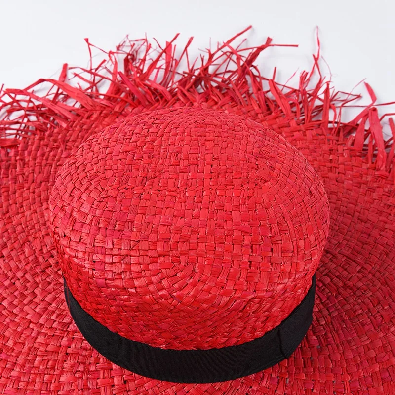 Raffia шляпы от солнца с грубыми краями и широкими полями соломенные модные плоские