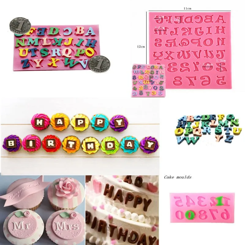 1 шт. форма для украшения торта силиконовые буквы алфавита формы лотки шоколада