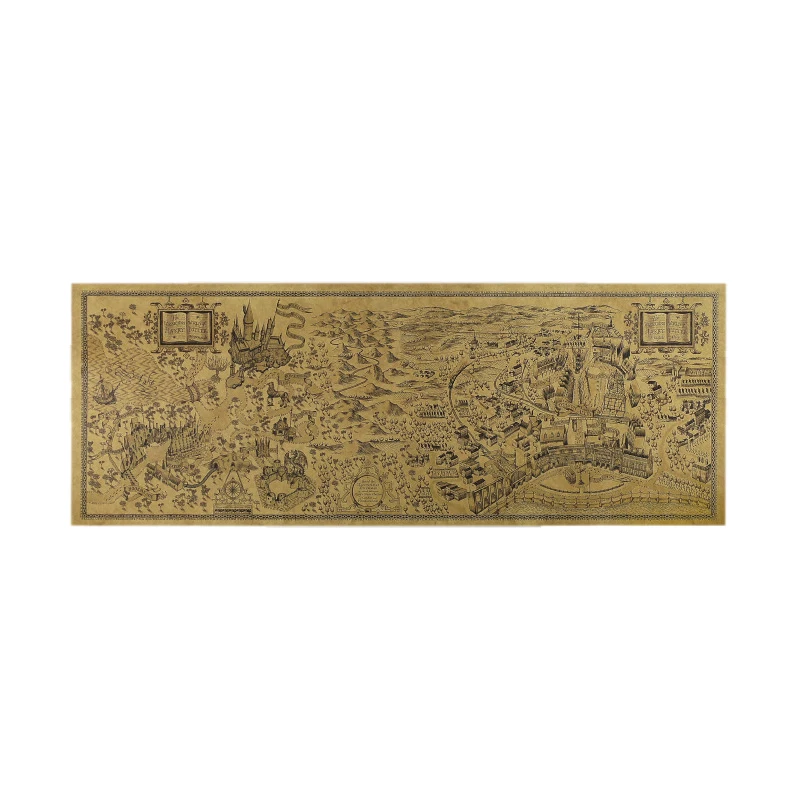 Классический волшебный постер из крафт-бумаги с изображением карты мира для