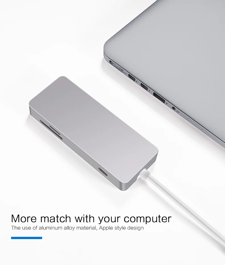 Док станция USB C thunderbolt 3 type c на hdmi RJ45 Быстрая сеть SD TF PD Зарядка для MacBook 0 хаб