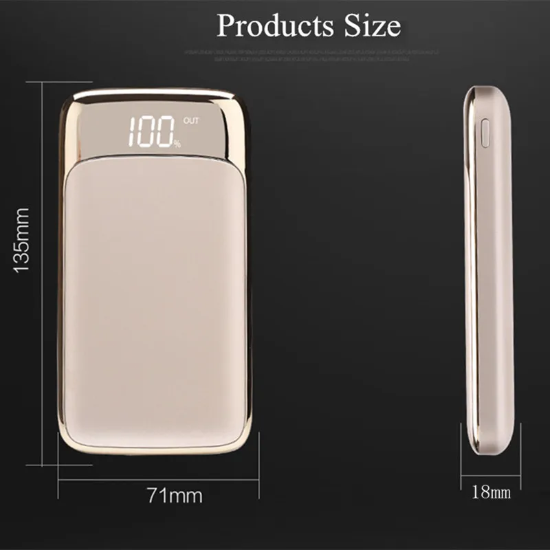 Top quality Power Bank 20000mAh External Battery Portable Mobile Phone Charger Universal 2 USB Powerbank for iphone/USB devic | Мобильные