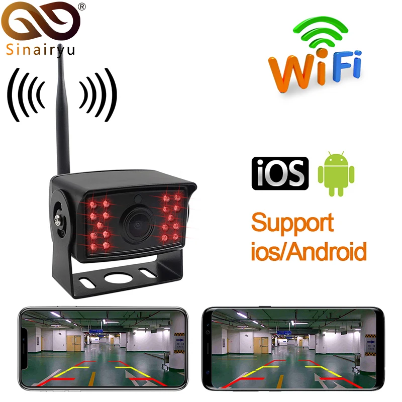 Беспроводная камера заднего хода для грузовика RV Camper прицепа 2019 Резервная WiFi