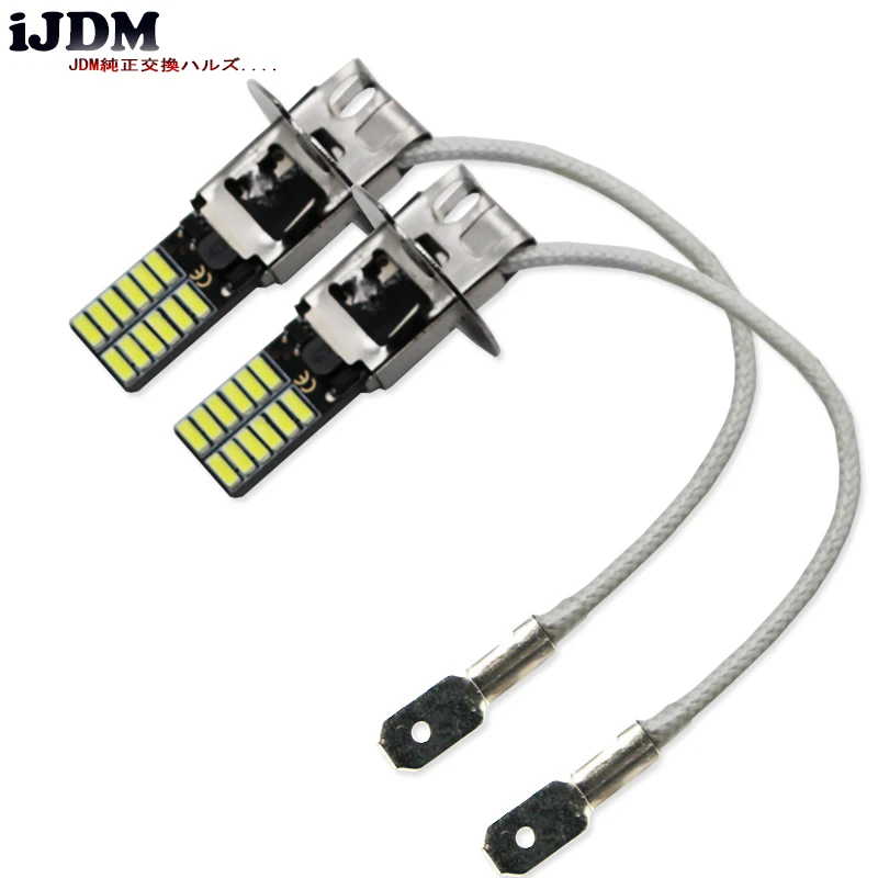 2 шт. новый стиль 6500K белый 24 SMD 4014 H3 светодиодный Сменные лампы для автомобильных