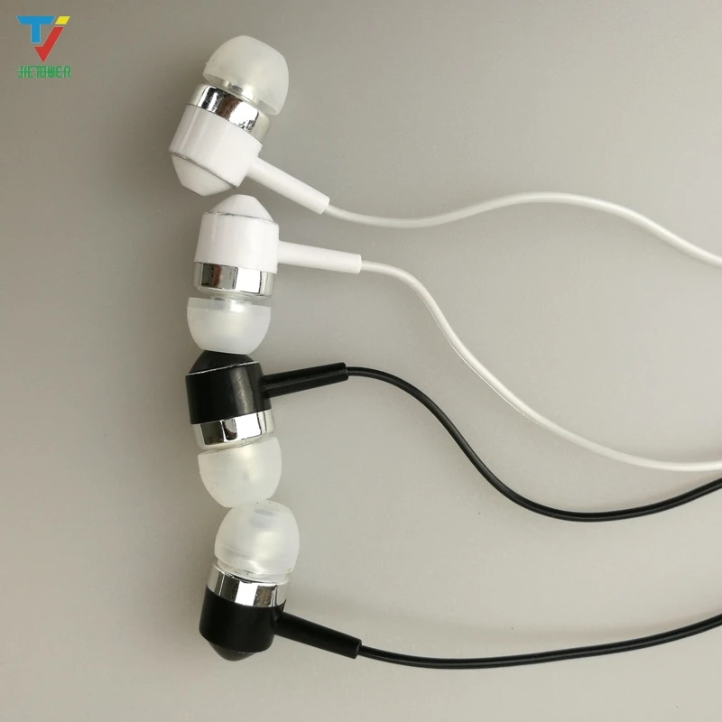 

1000pcs/lot Black White 3.5mm earphones Transparent earbud about 1.2m Suit all 3.5 audio equipment for Android phone wholesale
