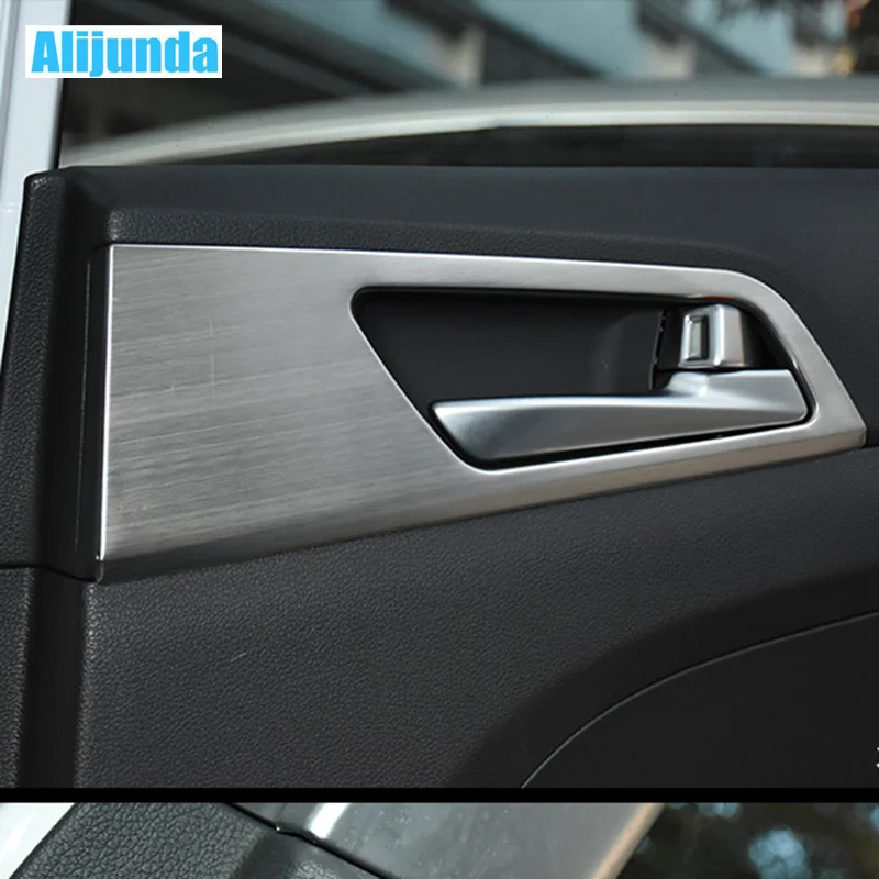 

Alijund 4 Pieces / Car Car Door Bowl Cover Interior Decoration For Trim Hyundai Tucson 3th 2015 2016 Stainless Steel Accessories