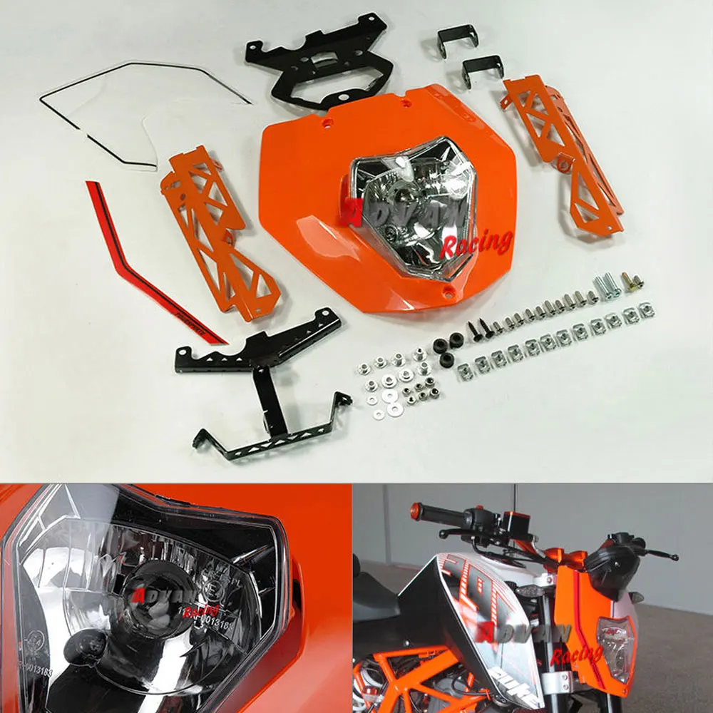 Emark оранжевый фар маска света монтаж кронштейна для KTM 125 200 390 Duke|for ktm|headlight maskktm bracket