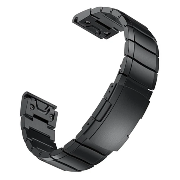 26 мм Нержавеющая сталь ремешок для наручных часов Garmin Fenix 6X/6X Pro/5X/5X Plus/Redmi 3/3 HR быстро и легко подходит часы ремешок с креплением на ремень - Цвет ремешка: Black Easy Fit