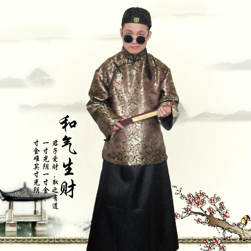 

New arrival costume film and television clothes Formal Men's Vintage chinese style tang suit clothes embroidery robe