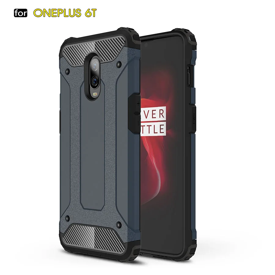 Navy Чехол RIJOW One Plus 6T для OnePlus 7T Pro чехол-накладка на заднюю панель из поликарбоната+ ТПУ чехол для телефона One Plus 6 1 Plus 7 Pro чехол s - Цвет: Navy