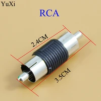 yuxi rca male to male adapter audio extension head for audio av connector lotus double pass jack