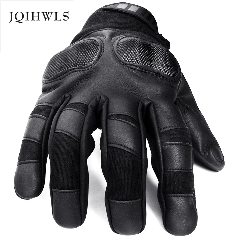 JQIHWLS Military Tactical Gloves Antiskid carbon fiber Mittens Winter Thermal Men Fighting Leather Free Shipping | Аксессуары для