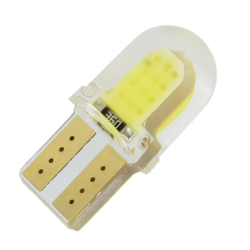10 шт. светодиодная лампа T10 194 W5W COB силиконовый корпусветодиодный