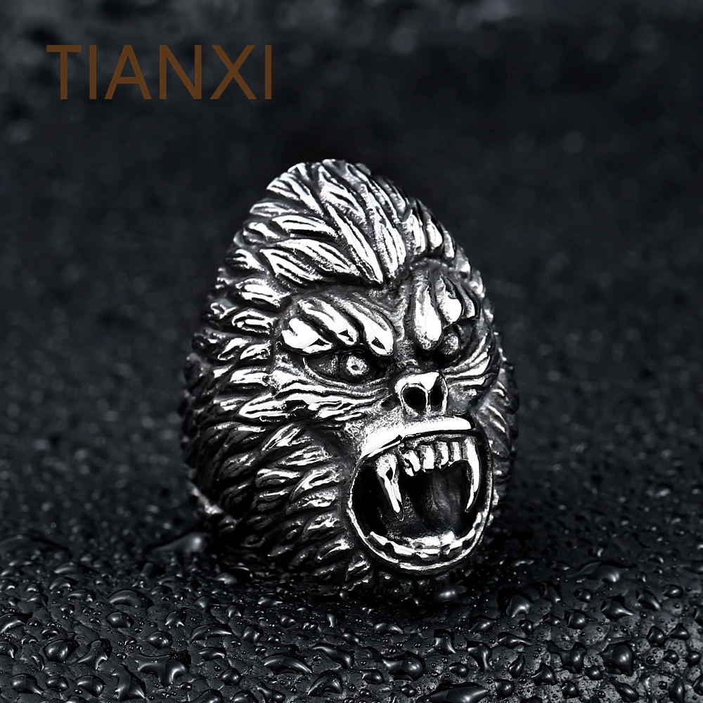 TIANXI 2018 Прохладный Череп Модные украшения Новый Дизайн Король обезьян Титан Сталь