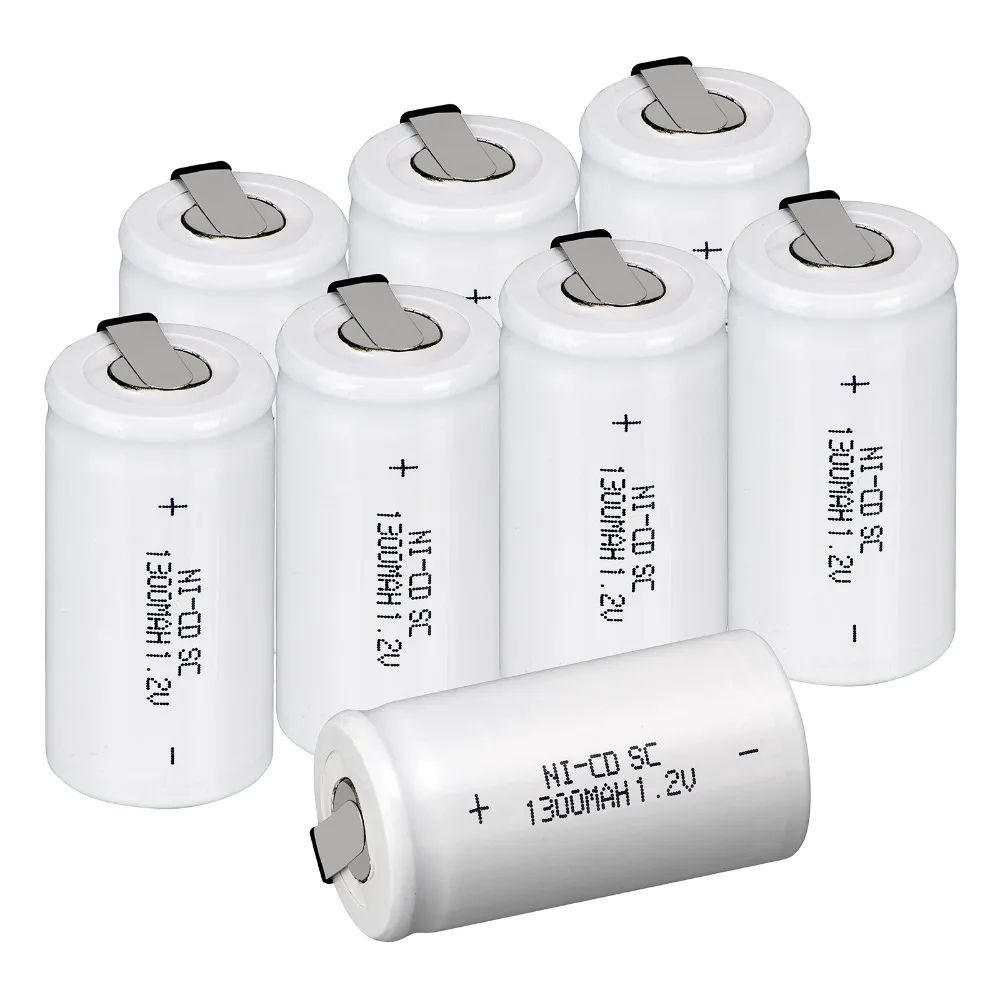 

2018 Anmas power !14 PCS a set Sub C SC battery 1.2V 1300mAh Ni-Cd NiCd Rechargeable Battery 4.25CM*2.2CM -White Color