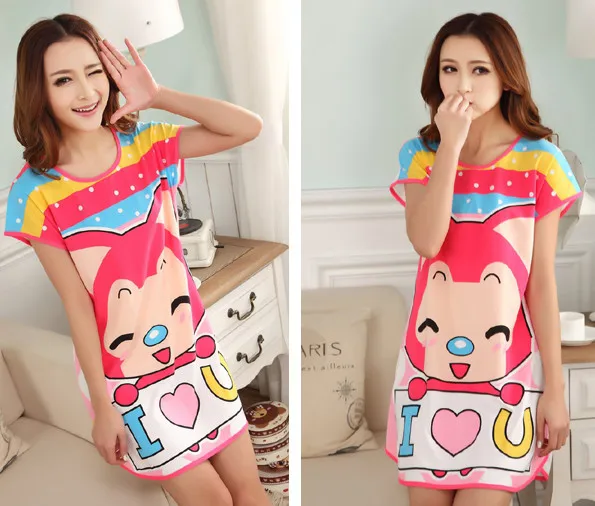 Новинка 2017 летняя стильная ночная рубашка Пижама для женщин ночное белье AZ715|summer