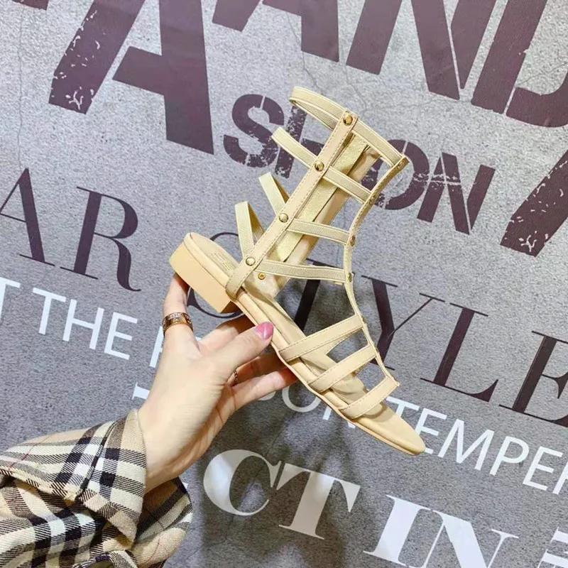 Модная Европейская летняя женская обувь 2019 Высококачественная из натуральной