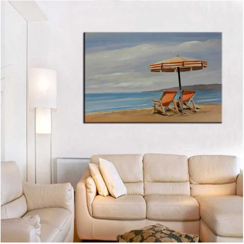 

Watercolor Hand Painted Top Artist Orchid Abstract Oil Painting Seaside Poster Canvas Wall Picture for Living Room Cuadros Decor