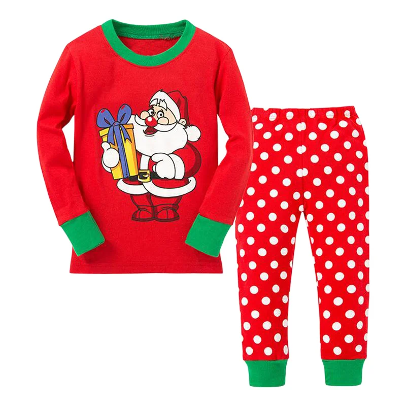 Christmas Kids Pajamas Santa Claus Cotton Boys Girls Sleepwear Suit Long Sleeve Children Clothing Sets Baby Nightwear Brand | Детская