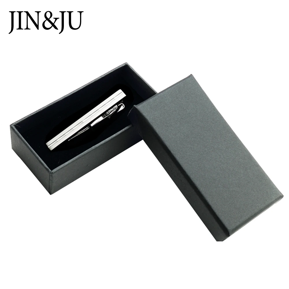 JIN & JU Брендовые мужские узкие Зажимы для галстука короткие металлические зажимы