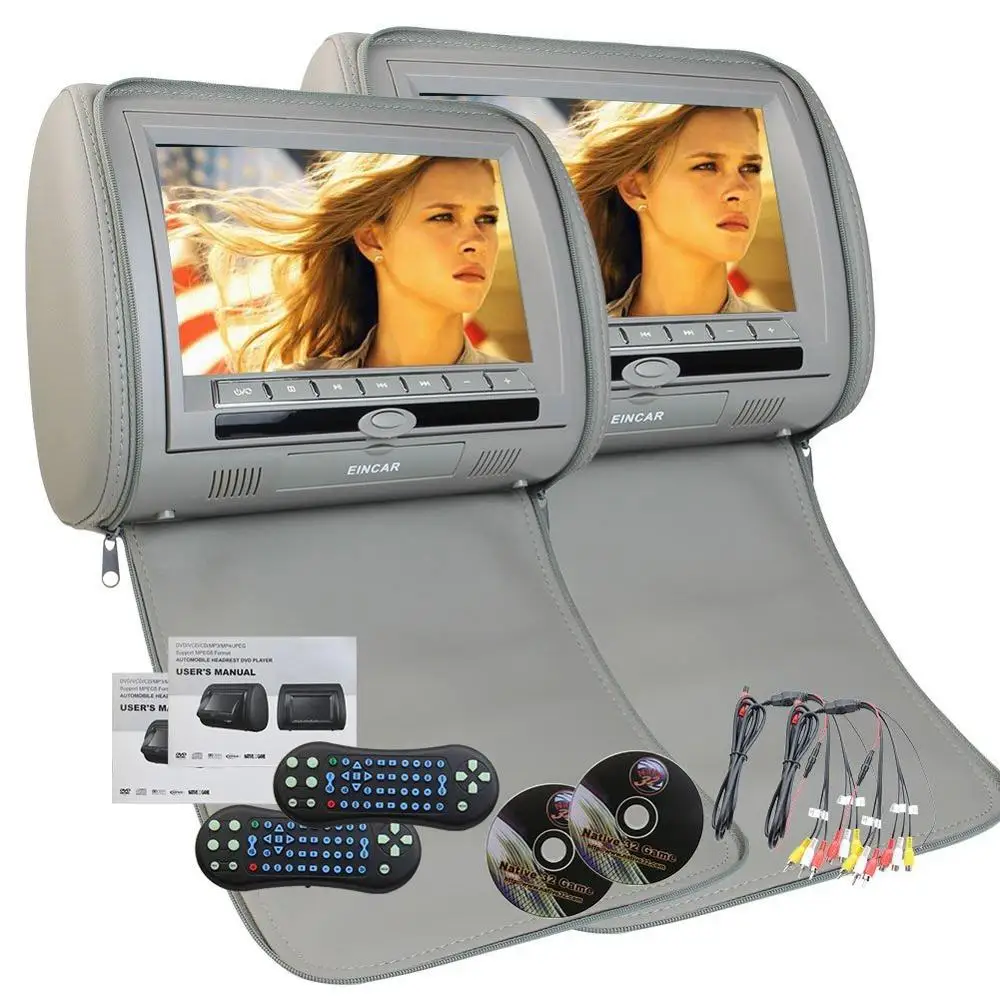 2 подголовник цифровой twin Экраны автомобиля Подушки детские мониторы Dual Car dvd