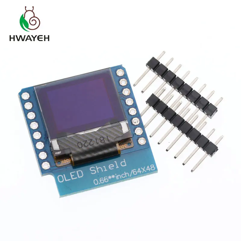 OLED-дисплей HWAYEH 0 66 дюйма для WEMOS D1 MINI ESP32 модуль Arduino AVR STM32 64x48 ЖК-экран IIC I2C OLED |