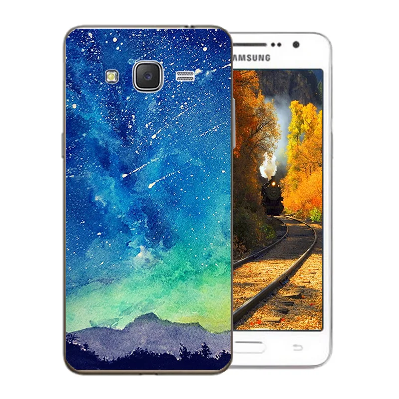 Силиконовый тонкий чехол для Samsung Galaxy Grand Prime из ТПУ с рисунком звездного неба G530F